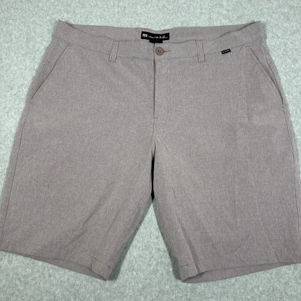 Travis Mathew Beck Men's Shorts 38 Gray Chino Stretch‎ Golf Beach Casual Boating